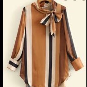 Zara Tie Bow Neck Blouse